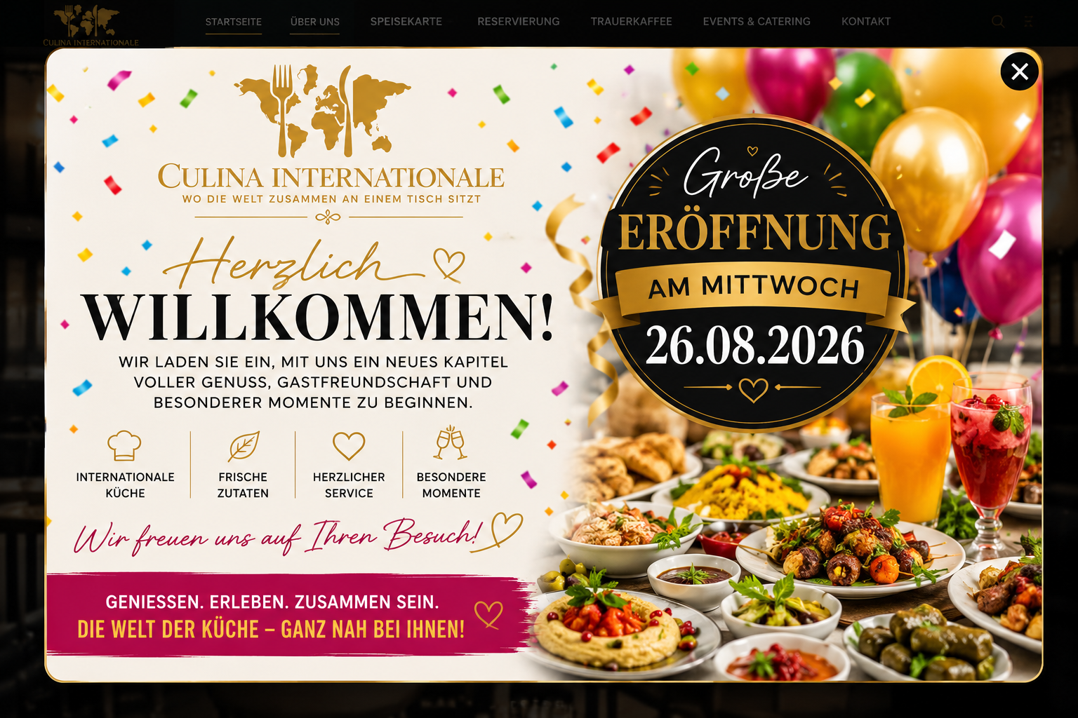 Herzlich willkommen zur großen Eröffnung von Culina Internationale am Mittwoch, 26.08.2026